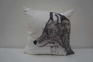 forbes the fox faux suede cushion by fred&elsie
