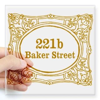 221b Baker Street Square Sticker 3 x 3 by 221b
