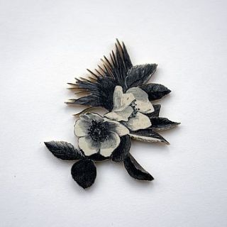 ornate floral handmade vintage brooch by the aviary