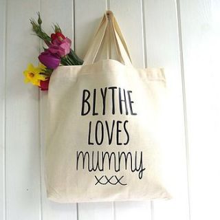 'knitti kiss' personalised cotton mini tote by rosie jo's