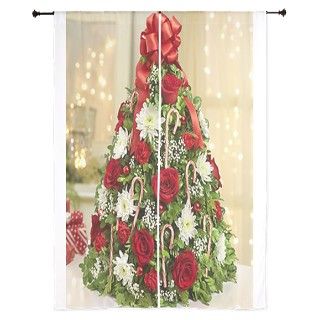 Christmas Flower Curtains by holidaygiftstore