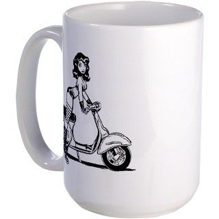 Pin up Girl on Scooter, Mug by simplywitch