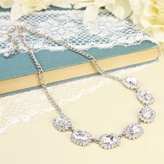 bridal oval stoned crystal necklace by lisa angel wedding