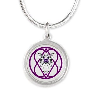 Fibro Butterfly Hope A Gram Silver Round Necklace by fibrostop