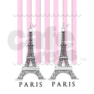Pink Paris Eiffel Tower Stripes 84 Curtains by HHTrendyHome