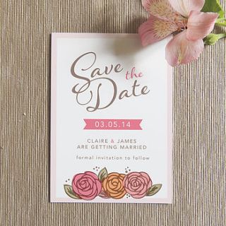 rose save the date card by project pretty