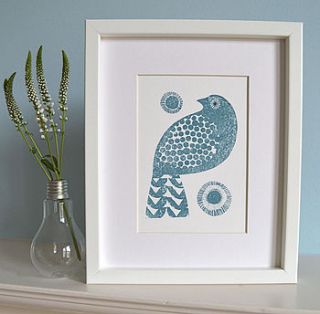 handprinted quail that is pale print by jane ormes