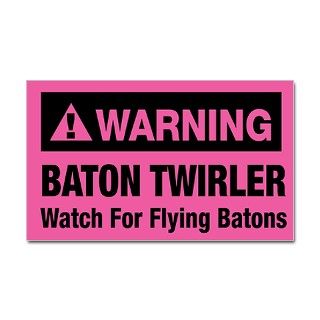WARNING Baton Twirler Rectangle Decal by danceandtwirl