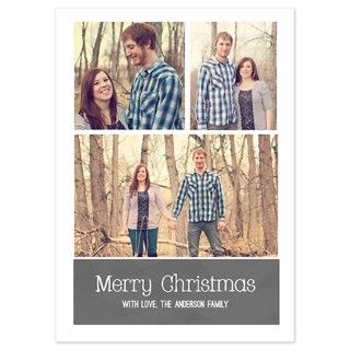 Gray Modern Christmas Photo Flat Cards by designsbyallyson
