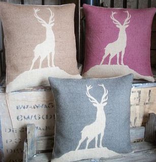 ' highland stag ' cushion by rustic country crafts