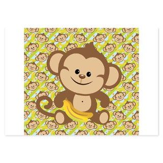 Cute Cartoon Monkey Invitations by BeachBumKidsAndFamily