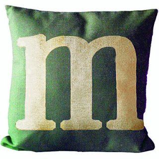 English Letter M Cotton/Linen Decorative Pillow Cover   Throw Pillow Covers