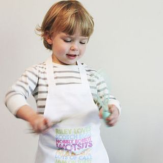 personalised child's apron by pickle pie gifts