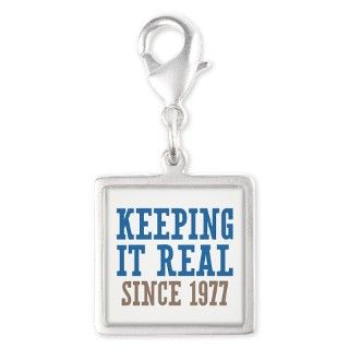 Keeping It Real Since 1977 Silver Square Charm by oddmatterattitude