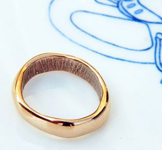 rose gold bespoke fingerprint wedding ring by patrick laing
