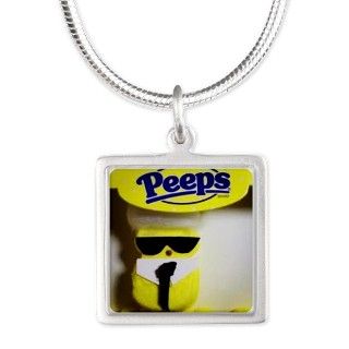 Peeps chicken Silver Square Necklace by ADMIN_CP112649967