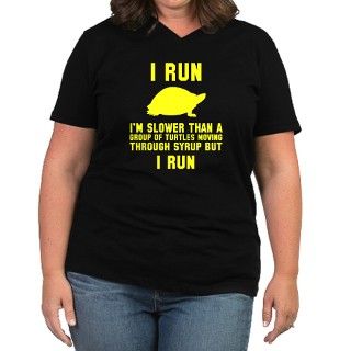 I run like a turtle Womens Plus Size V Neck Dark by clevershop123