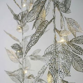 silver leaf led fairy lights by little red heart