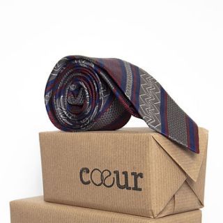 pure british silk oxford tie in chevron by coeur menswear