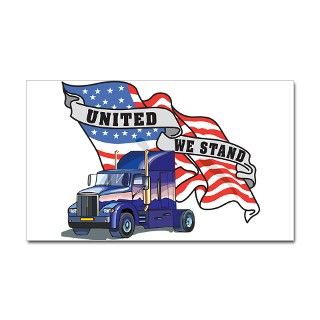 United We Stand Big Rig Rectangle Decal by gear4gearheads