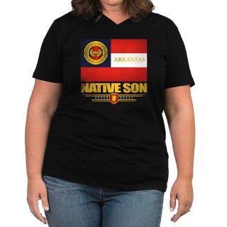 Arkansas Nat Womens Plus Size Dark V Neck T Shirt by Admin_CP10516147