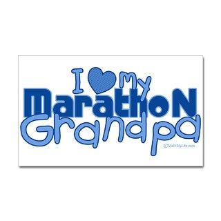 I Love My Marathon Grandpa Rectangle Decal by mall4mylife