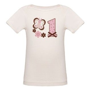 Pink Butterfly First Birthday Tee by kewlkids