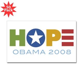 Obama HOPE Rectangle Sticker 50 pk) by proudbrand