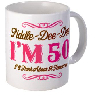 Fiddle Dee Dee 50th Birthday Mug by pinkinkart