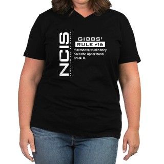 NCIS Gibbs Rule #16 Womens Plus Size V Neck Dark by KinnikinnickToo