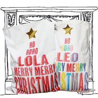 personalised christmas sack by rocket and bear