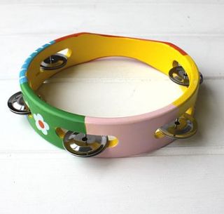 traditional hand painted tambourine by posh totty designs interiors