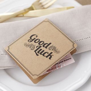 brown kraft lottery ticket wedding favour by ginger ray