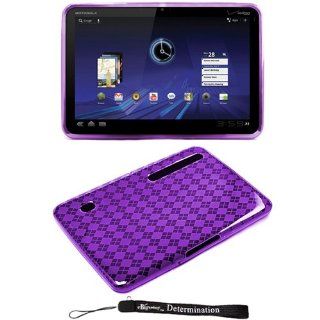 Purple Argyle Silicone Skin Cover Case Protector for Motorola XOOM Device Computers & Accessories