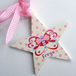 personalised butterfly star decoration by moobaacluck