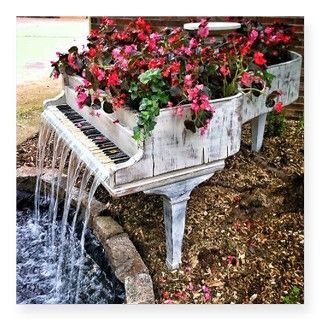 Beautiful piano falls Square Sticker 3 x 3 by Admin_CP74845844