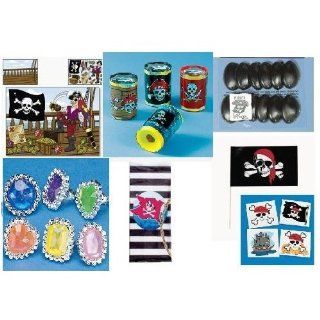 120 Pc PIRATE PARTY FAVORS Set/TATTOOS/Stickers/FLAGS/EYE PATCHES/Etc KIT 
