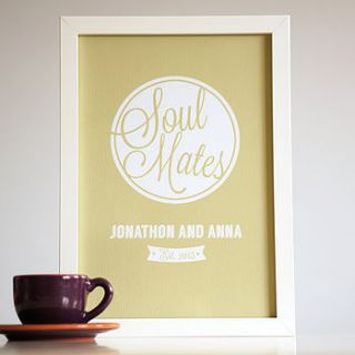 personalised soul mates art print by gooseberrymoon