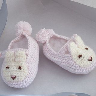 hand crochet bunny shoes by attic