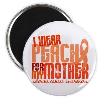 I Wear Peach 6.4 Uterine Cancer Magnet by awarenessgifts