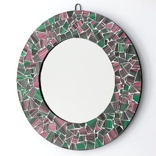 222 Fifth Decor Round Glass Mosaic Mirror   Wall Mounted Mirrors