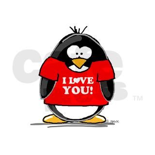 I Love You Penguin Round Sticker by lilpenguinshop