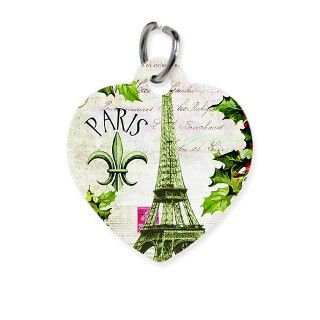 Vintage French Christmas in Paris Pet Tags by DesignsbyHeatherMyers1