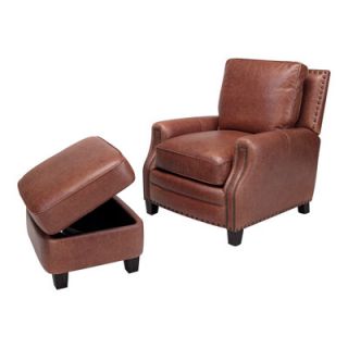 Opulence Home Bradford Leather Chair and Ottoman