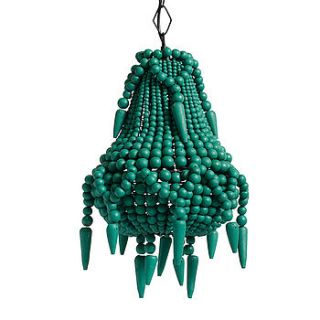 green beaded pendant chandelier by out there interiors