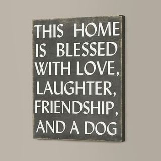 love laughter and dog wall plaque by dibor