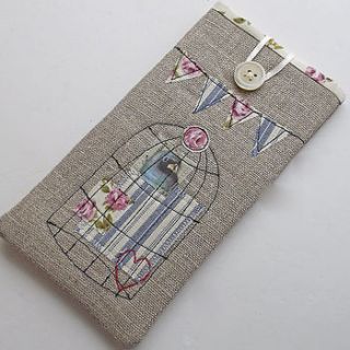 birdcage and bunting glasses case by pants and paper