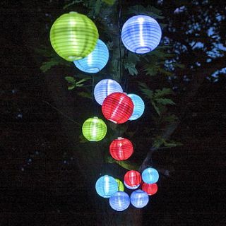 string of 20 chinese solar lanterns by london garden trading