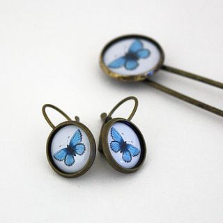 butterfly and bird earrings by studio sweepings