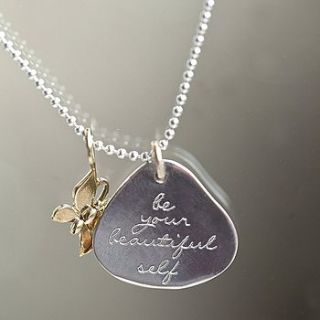 engraved message necklace by between you & i